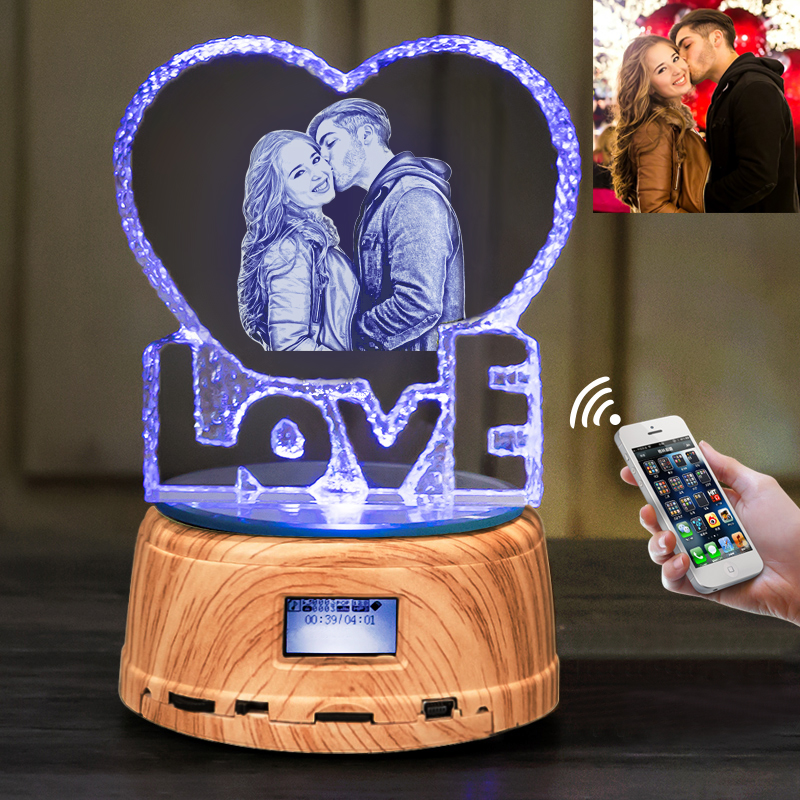 Gift For LOVE - Personalized Photo Night Light Bluetooth Led Lamp Color